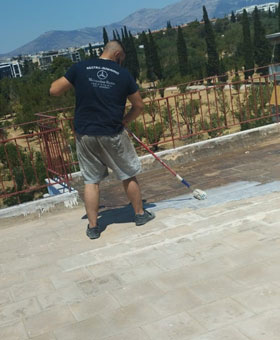 Εργασίες:Στεγανοποιηση ταρατσας και μονωση στη περιοχη της Γλυφαδας