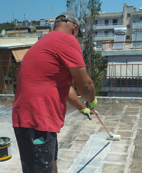 Εργασίες:Στεγανοποιηση ταρατσας και μονωση στη περιοχη της Γλυφαδας
