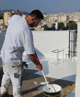 Εργασίες:Στεγανοποιηση ταρατσας και μονωση στη περιοχη της Γλυφαδας