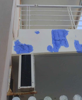 Εργασίες:Επιδιωρθωση εμφανων μπετων σε μπαλκονι στην Αγια Παρασκευη